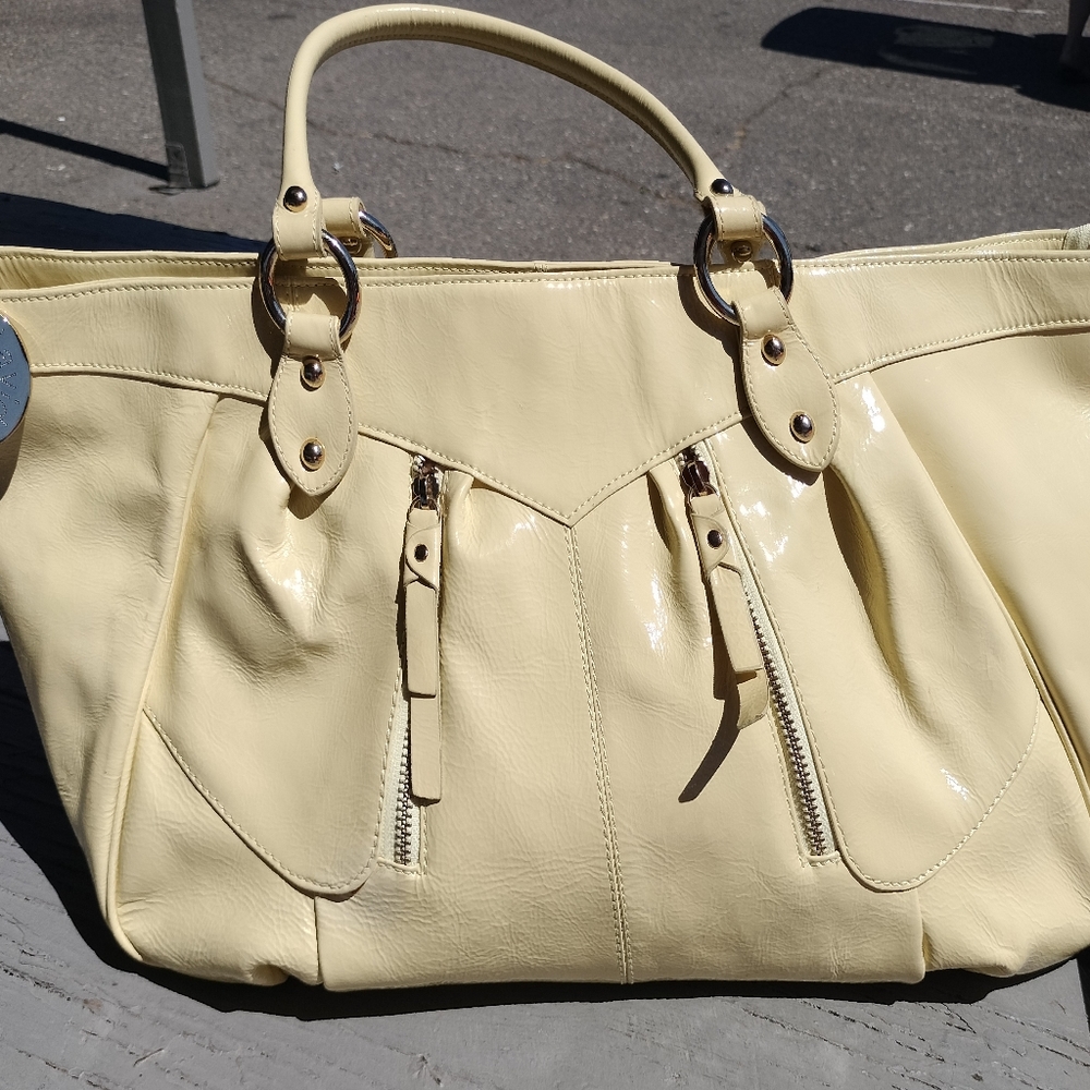 Charles David large shoulder bag.  Lighter yellow shade. 10x19x8